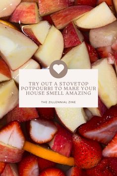 strawberries, apples and oranges are mixed together