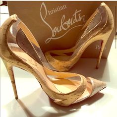 Brand New Christian Louboutin Blake Is Back U.S. Size: 6-6.5 French Size: 37 Gold 120mm Pvc Stilettos Only Tried On Once. Comes With Box, Bag, And Heel Replacement Tips. Questions? Leave A Comment Below!