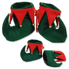 Club Pack of 12 Pairs Red and Green Elf Boots with Jingle Bells - Adult Sized Elf Costume Boots, Elf Shoes Men, Jingle Bell Elf Pants Stocking Pattern, Gnome Elf Shoe, Elf Boots Pattern, Diy Elf Shoes Covers, How To Make Elf Shoes, Elf Shoes Pattern Printable, Elf Shoes Pattern