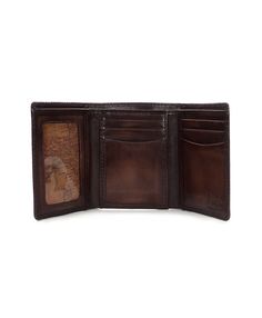 This compact and stylish trifold wallet is designed with organization and durability in mind. Crafted in our supple, full-grain leather, it will age handsomely with wear. With plenty of room for the essentials, this wallet won't crowd your pockets. 100% full-grain leather Interior: 1 billfold compartment, 6 credit card slots, 2 multi-function pockets, ID window, deep embossed logo; Signature Map Print faille lining Exterior: burned edge finish, heavy handcrafted stitching Dimensions: 3 1/2"(W) x 4 3/8"(H) x 3/4"(D) RFID-blocking protection Id Wallet, Trifold Wallet, Embossed Logo, Map Print, Leather Interior, Full Grain Leather, Leather Wallet, Card Slots, Rust