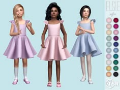 Elsie Dress, Sims 4 Clothing Sets, Kids Formal Dresses, Cc Clothes, Wedding Dresses For Kids