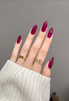 Magenta Red Nails, Magenta Nails, Smink Inspiration, Makijaż Smokey Eye, Nails Only, Red Nail, Fire Nails, Funky Nails