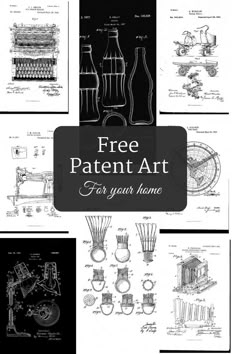 the free pattern art for your home is shown in black and white, with instructions to make