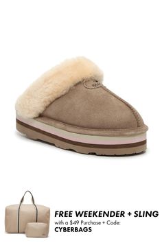 Bearpaw-Retro Loki Platform Slipper Keep your style looking cool even when you're lounging at home with the Retro Loki platform slipper from Bearpaw. With a multicolored flatform midsole and fluffy sheepskin trim, you'll wish you could rock this pair all day long! Platform Slippers, Lounging At Home, Loki, Slippers, Customer Service, Slip On, Your Style, At Home, Free Shipping