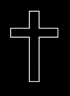 a black and white image of a cross on a black background with the word jesus written below it