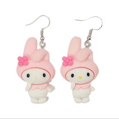 My Melody Hypoallergenic Earrings.Nwt My Melody Outfit, Jewelry Hello Kitty, Secret Hideout, Hello Kitty Earrings, Hello Kitty Bow, Hello Kitty Jewelry, Enamel Stud Earrings, Homemade Earrings, Hello Kitty Pink