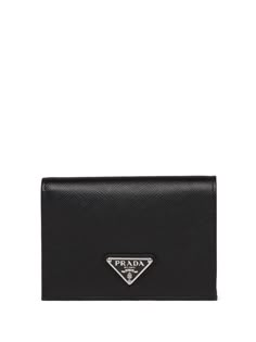 Funky Purses, Prada Triangle, Cute Wallets, Luxury Purses, Luxury Wallet, Designer Wallets, Black Wallet, Prada Wallet, Triangle Logo