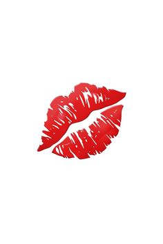 a red lipstick kiss on a white background