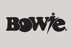 the word bowe written in black and white with a star on top of it