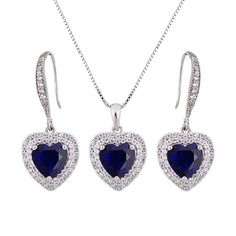 PRICES MAY VARY. Earrings and Necklace set:You will get a beautiful love jewelry set, 18" Box chain with lobster clasp; Pendant: 0.85"H x 0.55"W. Earrings: 1.3"H x 0.55"W ,wrapped in a gift box, simple and generous, very suitable as a gift for your lover, mother, wife, sister, girlfriend,women,girl,teen Heart Jewelry Set:The heart-shaped zircon occupies the center position, surrounded by fine diamonds, like a cluster of stars, shining, very eye-catching, fish design is more firm, you can wear at Heart-shaped Cubic Zirconia Jewelry Sets For Valentine's Day, Cubic Zirconia Heart Jewelry Sets For Gifts, Sapphire Cubic Zirconia Jewelry For Valentine's Day, Valentine's Day Sapphire Cubic Zirconia Jewelry, Bridal Pendant Necklace, Cluster Of Stars, Heart Jewelry Set, Bridal Pendant, Bride Jewelry Set