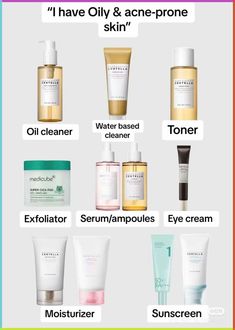 oily and acne prone skin #skincare Good Skincare For Oily Skin, Acne Safe Skincare, Acne Safe Moisturizer, Skin Care For Acne And Oily Skin, Face Wash For Acne Prone Skin, Skin Care For Acne Prone Skin, Oily Acne Prone Skin Care Routine, Skincare For Oily Acne Prone Skin, Oily Acne Prone Skin Skincare Routine