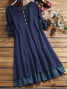 Plus Size Retro Dresses, Long Sleeve Vintage Dresses, Vintage Dresses Online, Chique Outfit, Robes Vintage, Plain Dress, Vestidos Vintage, Womens Vintage Dresses, Vintage Style Dresses