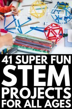 41 STEM Projects for Kids of All Ages | Science, Technology, Engineering, and Math, oh my! From elementary school to middle school to high school, we've rounded up 41 simple and easy to re-create STEM activities, experiments, and projects for kids and for teens! #stemeducation #stemactivities #steamactivities #steameducation Stem Activities Middle School, Math Stem Activities, Middle School Projects, Stem Club, Elementary Stem Activities, Elementary Stem, Stem Projects For Kids, Steam Ideas, Stem Elementary