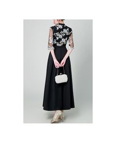 Get 10% off now! Buy modest black maxi party dress with flowers half sleeves at cheap price online. Free stable shipping and pro custom service since 2009. Short Sleeve Maxi Dress For Summer Prom, Black Maxi Dress For Wedding And Party Season, Summer Short Sleeve Maxi Dress For Prom, Elegant Black Maxi Dress For Spring, Evening Dress With Short Sleeves For Party Season, Spring Party Dress With Half Sleeves, Chic Maxi Dress With 3/4 Sleeves For Party, Black 3/4 Sleeve Dress For Wedding, Spring Banquet Maxi Dress With Short Sleeves