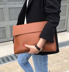 Package : Yes Model Number : brown Material : PU Style : Fasion Closure Type : No Zipper Pattern Type : Solid Type : Laptop Sleeve Style : Liner Sleeve Gender : WOMEN Brand Name : CNGRANDBAG SIZE : 36*24*3CM material : pu leather des.1 : free shipping des.2 : customize initials des.3 : dropshiping Korean Style Womens Laptop Bag New Fashion Large Capacity Handbag Womens Briefcase Free Print Letters Envelope File Bag WHAT ABOUT REFUND?   Fast refund,100% Money Back Guarantee. If your product is de Chic Brown Laptop Bag For Travel, Chic Brown Travel Pouch, Large Capacity Clutch For Office, Chic Brown Laptop Bag For Work, Versatile Brown Clutch For Everyday Use, Everyday Rectangular Fall Clutch, Everyday Fall Rectangular Clutch, Versatile Brown Laptop Bag For Business, Versatile Brown Business Laptop Bag