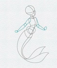 a drawing of a person on a surfboard