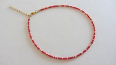 Red Choker Necklace, Blue Choker Necklace, Red Choker, Handmade Statement Necklace, Seed Bead Choker, Bead Choker Necklace, Blue Choker, Blue Statement Necklace, Choker Gold