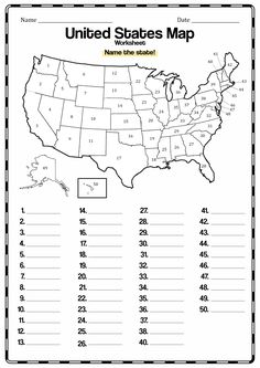 the united states map worksheet for students to practice their numbers and place value