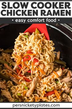 slow cooker chicken ramen is an easy comfort food that's ready in under 30 minutes