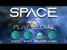 the earth, stars and planets in space with text that says play along on it