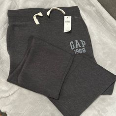 Gap Sweat Pants Brand New Dark Gray Gap Cotton Bottoms For Winter, Open Leg Sweatpants, Warm Skirts, Cream Leggings, Yellow Jeans, Corduroy Overalls, Toddler Jeans, Tie Dye Denim, Gap Shorts