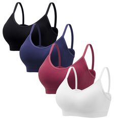 PRICES MAY VARY. Delicate Design - Angelhood seamless ribbed everyday bralettes are designed with removable pads and spaghetti straps, insert pads can support your breast, and you can remove or insert the pads on your demands, strengthen straps can hold your breast. Comfortable Material - Angelhood seamless ribbed everyday bralettes are made of premium material, composition are 90% nylon and 10% spandex, soft while strechy, the bralettes will bring you comfortable experience while sleeping or do Meeting Women, Cami Bra, Sleep Bra, Lounge Bra, Lounge Lingerie, Delicate Design, Seamless Bra, Womens Bras