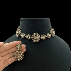 Buy Delicate Fine Victorian Kundan Choker Indian Jewelry Indian Necklace Indian Choker Indian Wedding Necklace Set Kundan Choker Polki Choker Online in India - Etsy Luxury Diamond White Jeweled Diamond Jewelry, Elegant Jeweled Jewelry Sets For Reception, Gold Diamond Choker For Wedding, Traditional Diamond Choker As A Gift, Traditional Diamond Choker Gift, Gold Diamond Wedding Choker, Diamond White Jeweled Cubic Zirconia Jewelry, Elegant Kundan Jeweled Choker, Elegant Kundan Bridal Choker Necklace