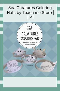 Dive into Creativity with Sea Creatures Coloring Hats! Under The Sea Activities, Fingerprint Painting, Crafts Slime, Drama Activities, Shark Whale, Kid Diy, Painting Ideas For Kids, Fun Art Projects, Sea Activities