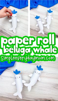 the paper roll beluga whale craft is made with simple construction and fun to make