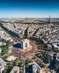 an aerial view of the eiffel tower in paris, france on instagram