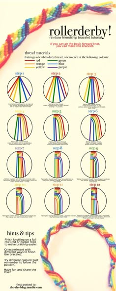 the instructions for how to make a rainbow bracelet