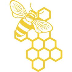 a bee sitting on top of a honeycomb with the words bees written below it