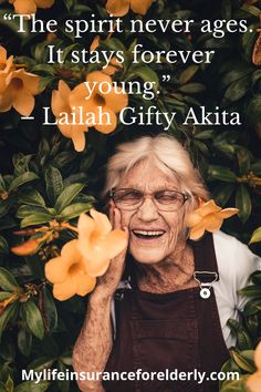 an older woman smiling with flowers in front of her and the words after your kids move out