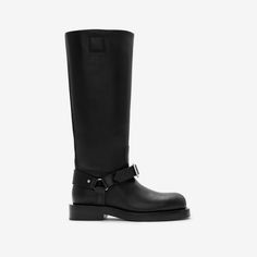 Leather Saddle Tall Boots in Black - Women | Burberry® Official Saddle Boots, Burberry Boots, Knight Design, Blue Bride, Holdall Bag, Ballerina Pumps, Personalized Gifts For Men, Black Accessories, Shoe Gifts