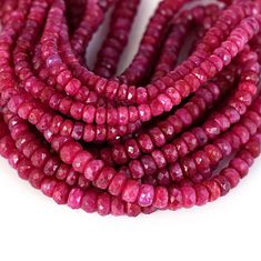 Natural Ruby Beads Strands Rondelle Faceted Pink Stone Beads - Etsy Bosnia and Herzegovina Stone Beads Necklace, Blue Diamond Jewelry, Chrysoprase Jewelry, Watermelon Tourmaline Necklace, Ruby Jewellery, Black Diamond Bracelet, White Beaded Necklaces, Ruby Bracelet, Natural Stone Earrings