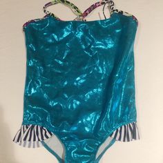 L.A. Lounge Girls Teal Swimsuit Size 8 Nwt. Brand New Condition. Fitted Blue Bodysuit For Playwear, Blue Sleeveless Bodysuit For Playwear, Blue Sleeveless Playwear Bodysuit, Sleeveless Blue Bodysuit For Playwear, Fitted Blue Fun Swimwear, Teal Swimsuit, Kids Swimming, Blue Black, Swimming