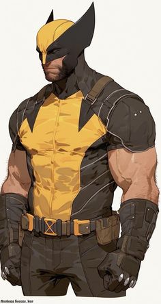 a drawing of a man dressed as wolverine from the animated tv series, deadpool