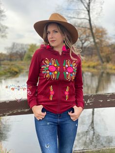 This cute Sweatshirt is perfect for feeling warm and comfortable yet looking stylish with the Floral embroidery on the front. The material is high quality and a combination of cotton and spandex for a comfortable yet slim looking fit. It comes with a matching embroidered face mask! (Included in the price) Fall Sweater With Embroidered Text, Casual Red Embroidered Sweater, Casual Embroidered Sweater For Fall, Red Embroidered Tops For Fall, Red Tops With Embroidered Logo For Fall, Multicolor Embroidered Cotton Tops For Fall, Embroidered Long Sleeve Hoodie For Fall, Casual Tops With Multicolor Embroidery For Fall, Casual Multicolor Embroidered Top For Fall