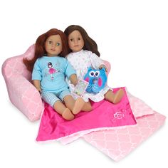 PRICES MAY VARY. 2-IN-1: Your little one's doll can enjoy reading a book on the couch in the daytime, then pulling it out to a bed at night! Dolls can enjoy having a bed AND sofa without taking up space. INCLUDED: One pink and white Moroccan print pull out sofa-bed, sized for two 18 inch dolls. SOFT PLUSH: The soft, light weight of this sofa makes it easy to bring to sleepovers with no assembly required. DIMENSIONS: The folded couch measures 15" long, 8" deep, and 7" tall. MADE FOR DOLLS: Perfec Baby Alive Bunk Bed, My Life Doll Bed, Dolls On Bed, Barbie Doll Couch, Fold Out Couch, Loveseat Sofa Bed, Plush Couch, Pink Couch, Moroccan Print