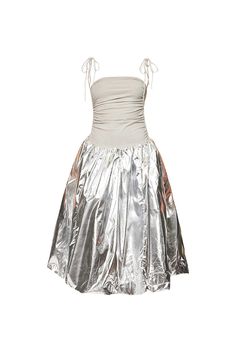 Our best selling Alexa dress just got even better! A stunning strapless midi dress with a stretch fitted bodice and a full puff ball skirt in a super shiny crisp metallic fabric perfect for the party season! Drawstring tie details on either side of the bodice create a ruched effect and the skirt is fully lined for that classic puff ball effect! Upper Body: 90% Cotton, 10% Elastane. Skirt: 100% Cotton. Hand wash with care. Amy Lynn Dress, Puff Ball Skirt, Puffball Dress, Ball Skirt, London Brands, Metallic Skirt, The Sound Of Music, Strapless Midi Dress, Metallic Fabric