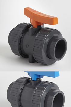 two different views of a plastic ball valve