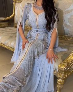 Elevate your style with our Dreamy Vow Luxury Dubai Moroccan Kaftan. Featuring a stunning blue evening dress with elegant long sleeves, this dress is perfect for any formal occasion. Made with high-quality materials, it's perfect for a wedding party or any special event. Stay elegant and stylish with this Muslim Arabic formal dress. Wedding Dress Overskirt, Dresses For Women Wedding, Custom Flower Girl Dress, Long Sleeve Evening Dress, Yellow Evening Dresses, Formal Wedding Party, Silver Evening Dress, Blue Evening Dress, Purple Evening Dress