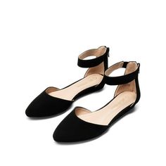 Show your feet shape and provide cushioning to make you feel comfortable all day. Color BLACK/NUBUCK, Size 5.5 Gender: female.  Age Group: adult. Flat Prom Shoes, Trendy Flats, Low Wedge Sandals, Walk With Confidence, Black Flats Shoes, Ankle Strap Flats, Black Dress Shoes, Low Wedges, Long A