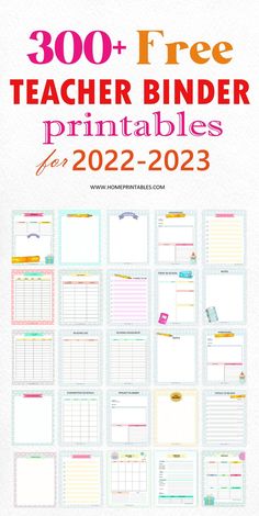 free teacher binder printables Happy Teacher Planner, Teacher Printables, Student Binders, Teacher Lesson Planner, Binder Printables, School Tool