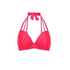 Color Watermelon Red Swimwear With Removable Bra Pads For Beach, Red Swimwear With Removable Bra Pads For Vacation, Red Swimwear With Removable Bra Pads, Pink Halter Neck Swimwear With Padded Cups, Red Triangle Top Swimwear With Removable Bra Pads, Red Swimwear With Removable Bra Pads For Pool, Red Padded Swimwear For Beach, Candy Pants, Blue Bathing Suit