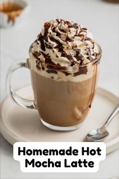 Homemade Hot Mocha Latte | Easy  Mocha Latte Recipe Easy Mocha Coffee, Sweet Hot Coffee Recipes, Milk Frother Hot Chocolate, Instant Milk Frother Recipes, How To Make A Mocha At Home, Cafe Mocha Recipe At Home, Nespresso Frother Recipes, Delonghi Espresso Machine Recipes, Hot Mocha Coffee Recipe