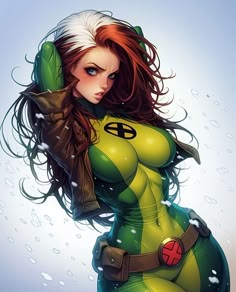 an image of a woman in green costume