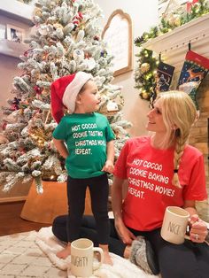 Match With Your Little This Christmas! Child's Shirt NB- 24M are bodysuit 2T-14 Youth are tshirts 100% combed ringspun cotton fine jersey Topstitched ribbed collar Adult Shirt Heathers: 4.2 oz., 52/48 Airlume combed and ringspun cotton/polyester, 32 singles Solids 100% ringspun cotton Athletic Heather & Black Heather are 90/10 airlume combed and ringspun cotton/polyester Unisex sizing Coverstitched collar and sleeves Shoulder-to-shoulder taping Washing Instructions: Wash on cold and delicate Fun Holiday Tops With Letter Print, Fun Christmas Short Sleeve T-shirt, Fun Christmas T-shirt For Holiday, Funny Short Sleeve Holiday Tops, Family Matching Christmas T-shirt, Winter Festive Family Matching T-shirts, Festive Family Matching T-shirt For Holidays, Family Matching Festive Crew Neck T-shirt, Matching Christmas Cotton Tops