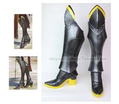 "Game up your Mercy cosplay with printable patterns and tutorial to make boot armor: greaves, knee, foot armor, and boot paint outline. Materials, finished product are not included. Instructions are in English only. Save yourself hours of pattern drafting and headaches on your cosplay, and just print out 8 pages. Meticulously drafted for an accurate and comfortable boot armor design. Photography by sipofsweettea.com Use this greave pattern as a base and alter it for more characters! Included in Paint Outline, Armor Pattern, Hoof Shoes, Armor Boots, Cosplay Boots, Cosplay Armor, Boot Shoes, Knight Armor, Fantasy Gowns