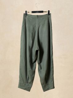 Nina Linen Pocketed Straight-leg Ankle Pants